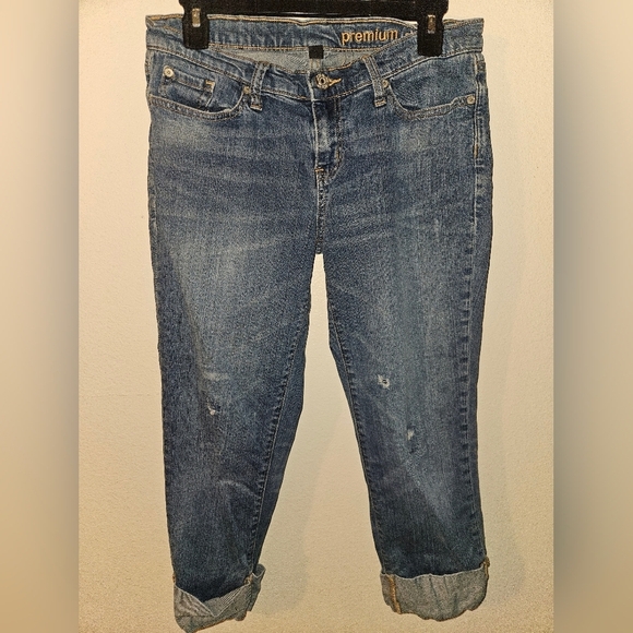 GAP Denim - Gap Womans Premium Straight Crop Blue Jeans Size 8